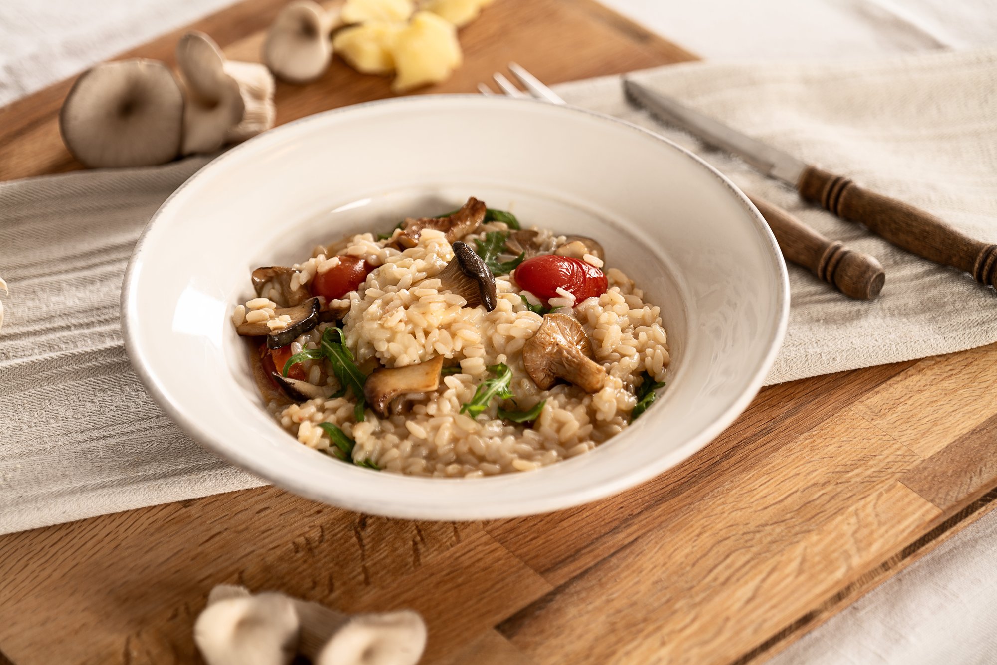 Risotto mit Kräuterseitling und Pleurotus